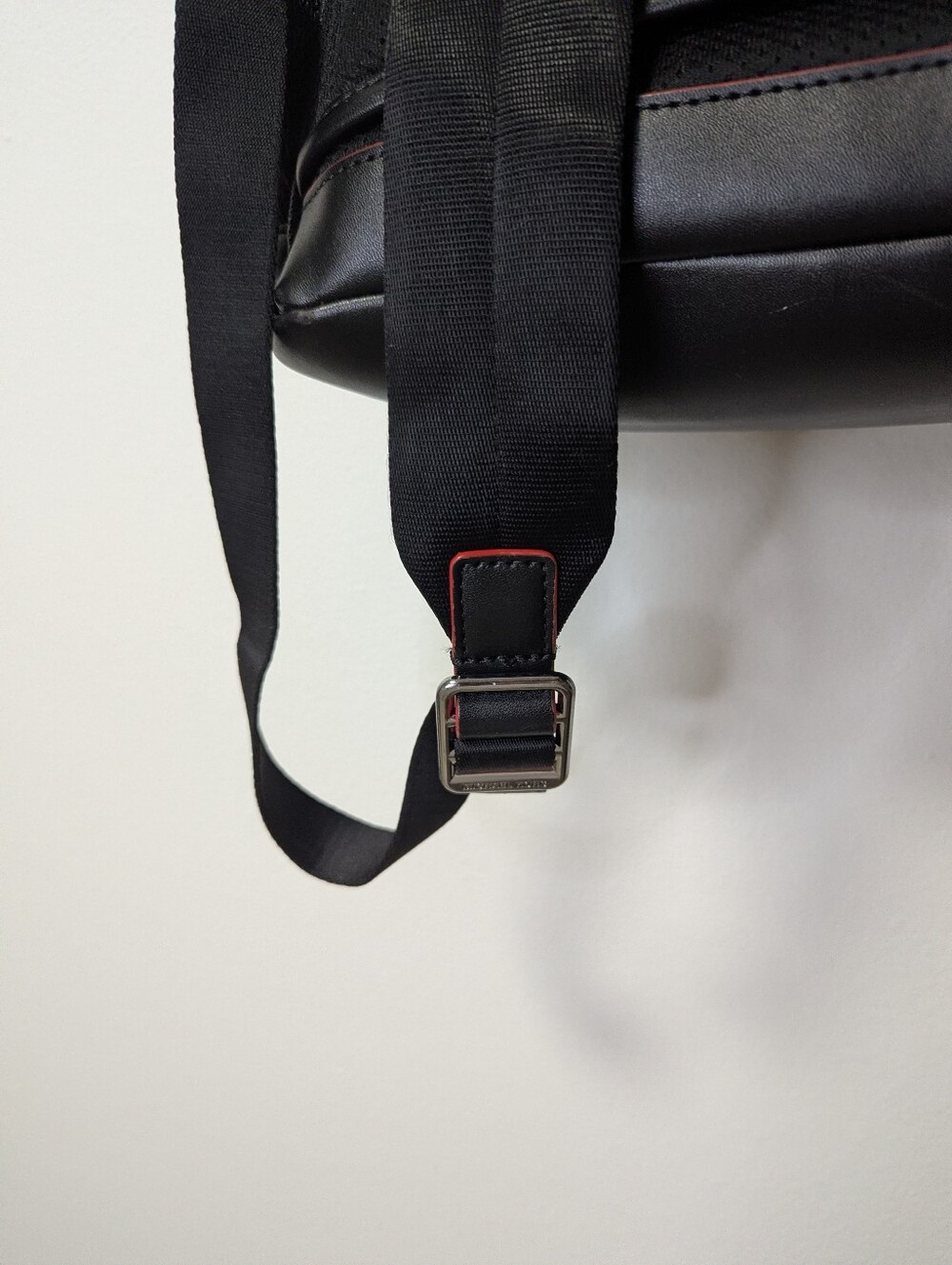 Michael Kors Red and Black Kent Sport Utility Backpack with Front Zip Pockets - Picture 4 of 6
